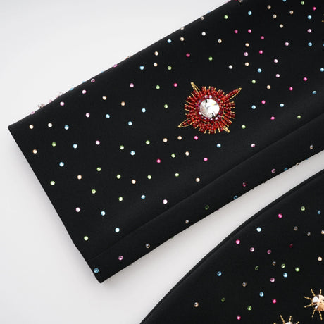 Irene Mini Dress Black Embellished Constellation
