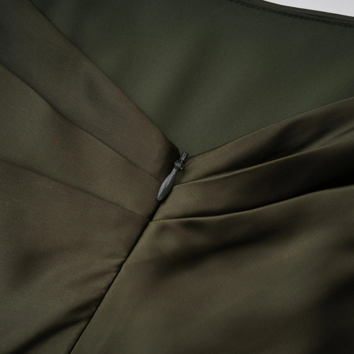 Roshan Emerald Green One Shoulder Satin Maxi Dress