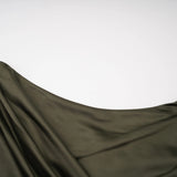Roshan Emerald Green One Shoulder Satin Maxi Dress