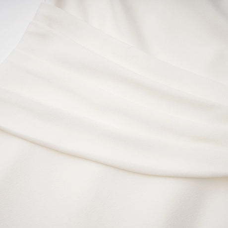 Adelina Midi Dress White One Shoulder with Lace Panels