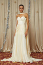 Roxane Yellow Cinched Waist Ruched Maxi Dress