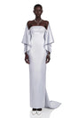 Runa Grey Cape Sleeve Rhinestone Maxi Dress  Jacket Set