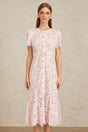 Sabine Pink Floral Lace Mermaid Midi Dress