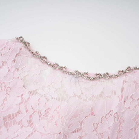 Sabine Pink Floral Lace Mermaid Midi Dress