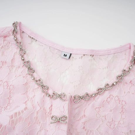 Sabine Pink Floral Lace Mermaid Midi Dress