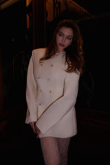 Saffron White DoubleBreasted Blazer Dress
