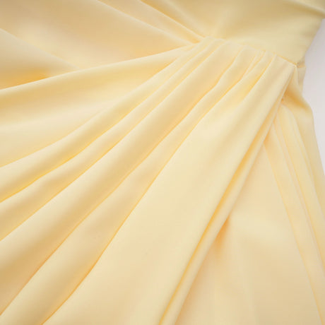 Liana Maxi Dress Yellow Ruched with Cross Front
