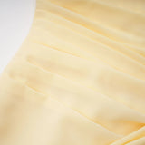 Safiya Yellow Ruched Maxi Dress with Cross Front