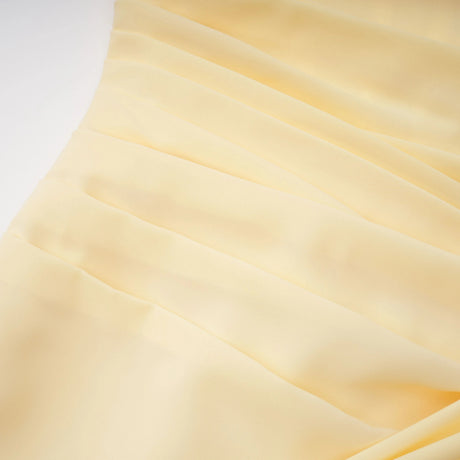 Liana Maxi Dress Yellow Ruched with Cross Front