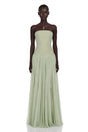 Salome Green Off Shoulder Pleated Maxi Dress