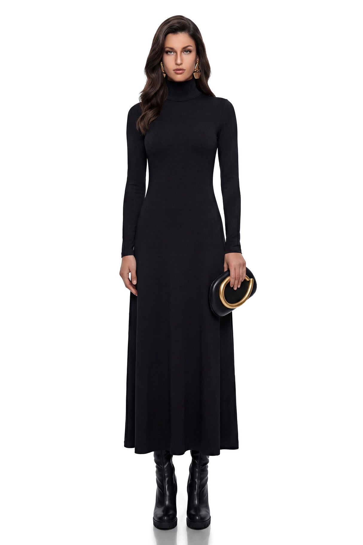 Sancha Black Slip Maxi Dress with HeartShaped Back