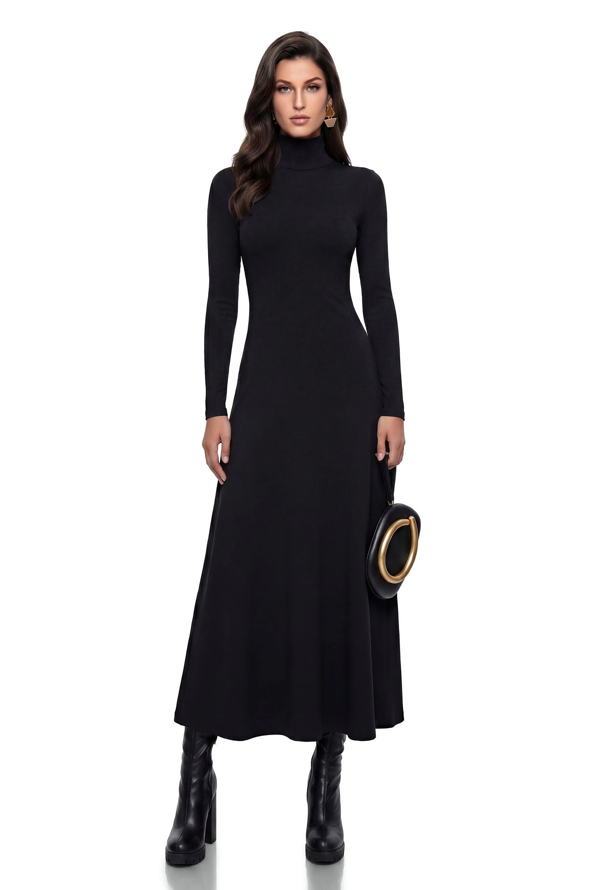Sancha Black Slip Maxi Dress with HeartShaped Back