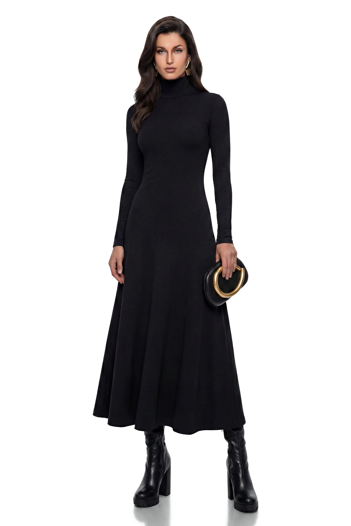 Sancha Black Slip Maxi Dress with HeartShaped Back
