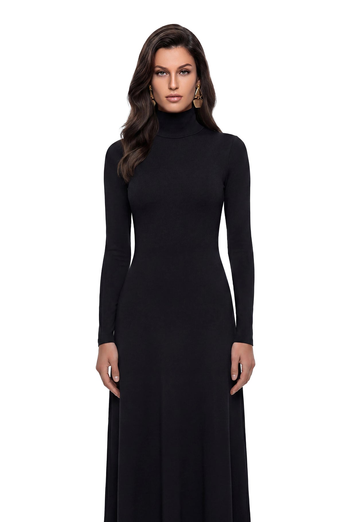 Sancha Black Slip Maxi Dress with HeartShaped Back