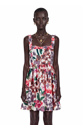 Sancha White Floral Print Mini Dress