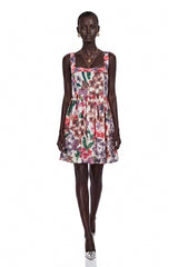 Sancha White Floral Print Mini Dress