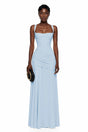 Sanne Blue Square Neck Ruched Maxi Dress