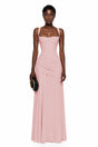 Sanne Pink Square Neck Ruched Maxi Dress
