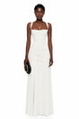 Sanne White Square Neck Ruched Maxi Dress