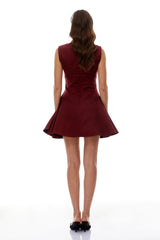 Sara Red Belted Mini Dress