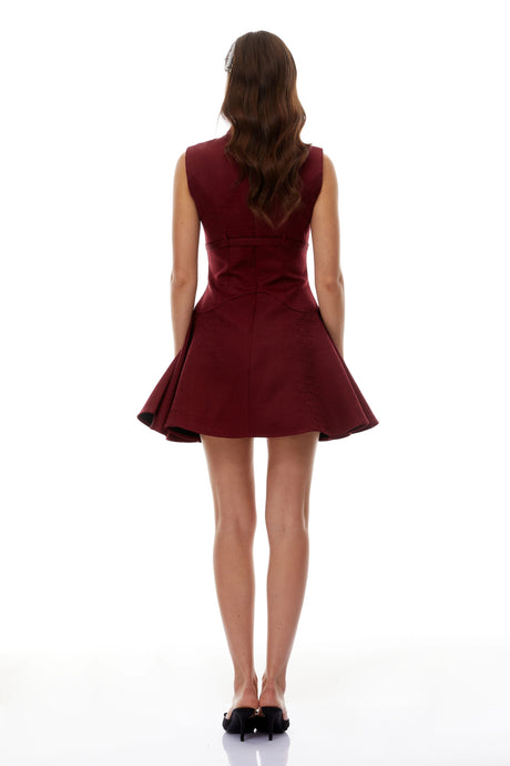 Alba Mini Dress Red Belted