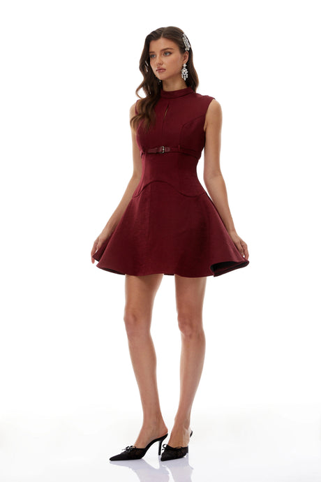 Alba Mini Dress Red Belted