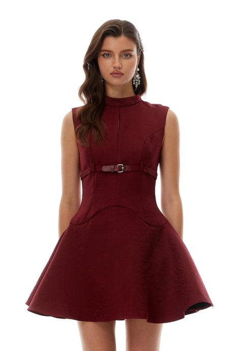 Alba Mini Dress Red Belted