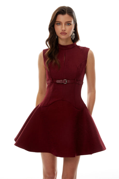 Alba Mini Dress Red Belted