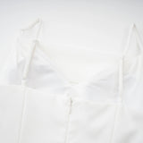 Sarah White Cinched Waist Mini Dress with Cape