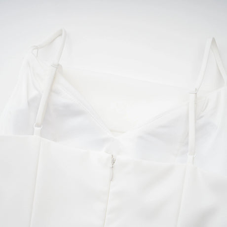 Sarah White Cinched Waist Mini Dress with Cape