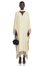 Sarah Yellow Maxi Dress with Fringe Panels