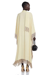 Sarah Yellow Maxi Dress with Fringe Panels