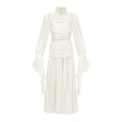 Sarolta Neutral Glossy Ruched Maxi Dress