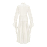 Sarolta Neutral Glossy Ruched Maxi Dress