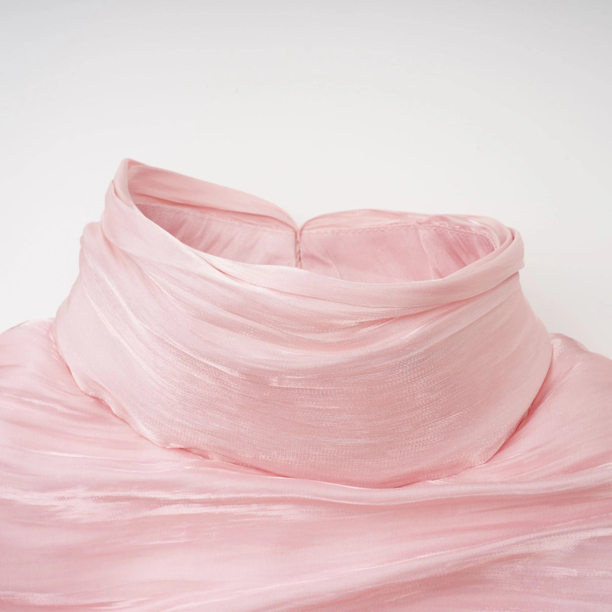 Sarolta Pink Glossy Ruched Maxi Dress