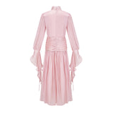 Sarolta Pink Glossy Ruched Maxi Dress