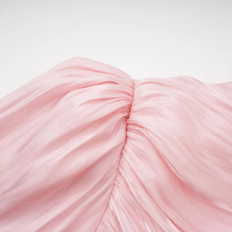 Ilaria Maxi Dress Pink Glossy Ruched