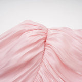 Sarolta Pink Glossy Ruched Maxi Dress