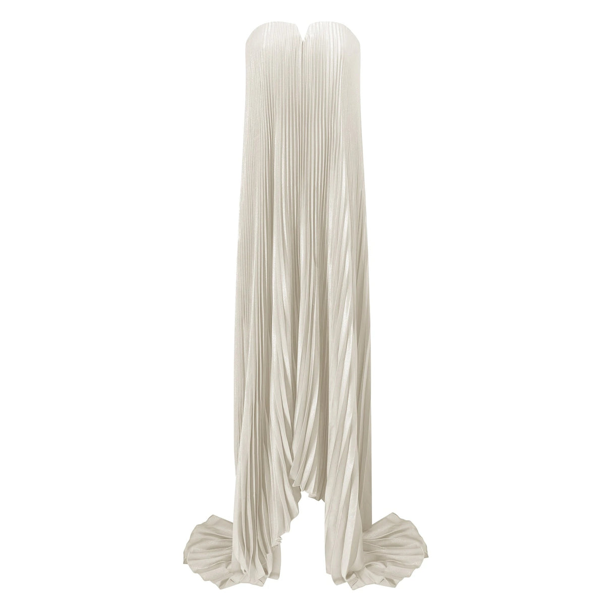 Satiné Gold Fullypleated Maxi Dress