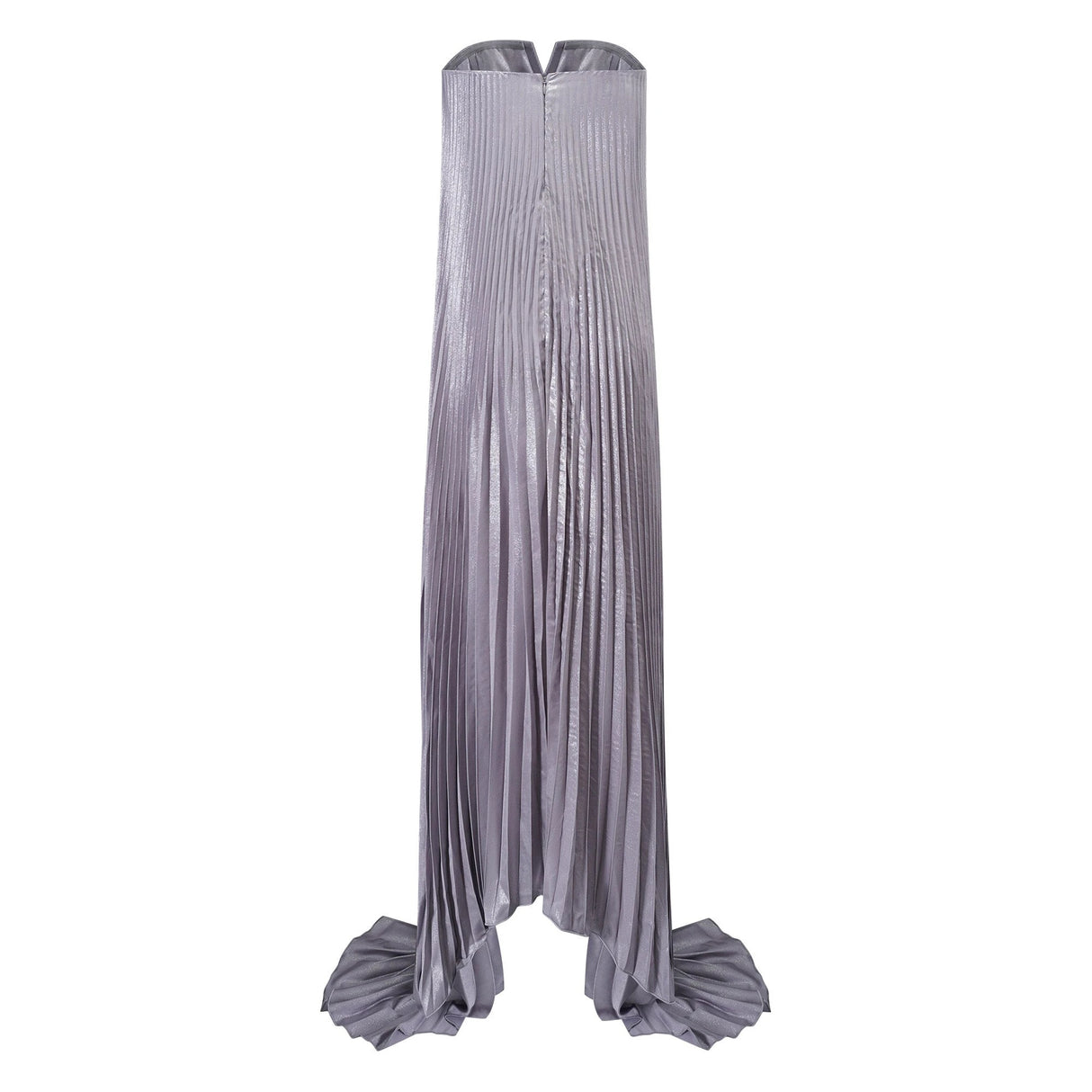 Satiné Purple Fullypleated Maxi Dress