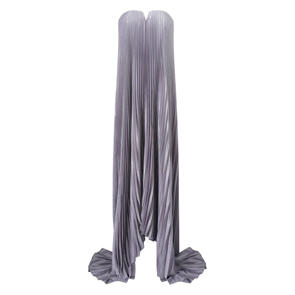 Satiné Purple Fullypleated Maxi Dress