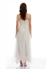 Scarlett White Tulle Corset Maxi Dress
