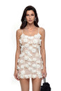 Sedna White Sheer Mini Dress with 3D Florals
