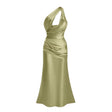 Seraphina Green One Shoulder CutOut Maxi Dress