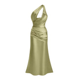 Seraphina Green One Shoulder CutOut Maxi Dress