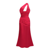 Seraphina Red One Shoulder CutOut Maxi Dress