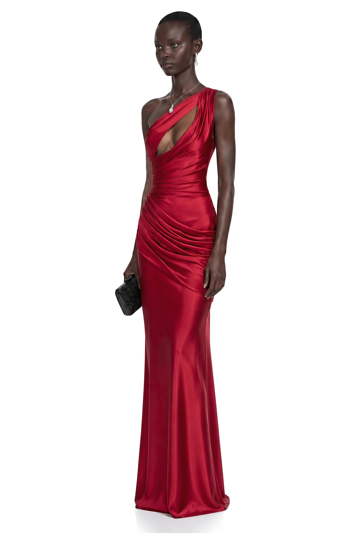 Seraphina Red One Shoulder CutOut Maxi Dress