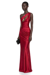 Seraphina Red One Shoulder CutOut Maxi Dress