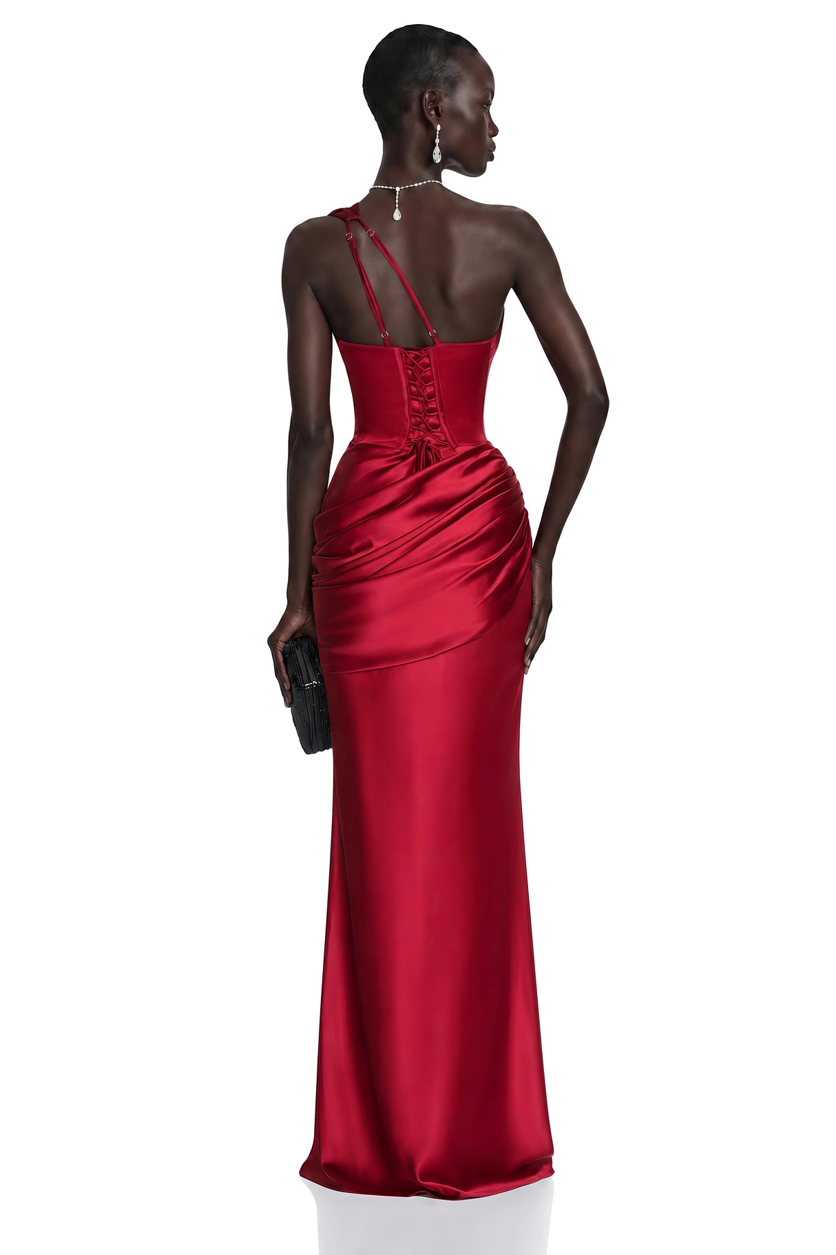 Seraphina Red One Shoulder CutOut Maxi Dress