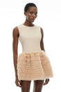 Severine Cream Sleeveless Puffball Mini Dress